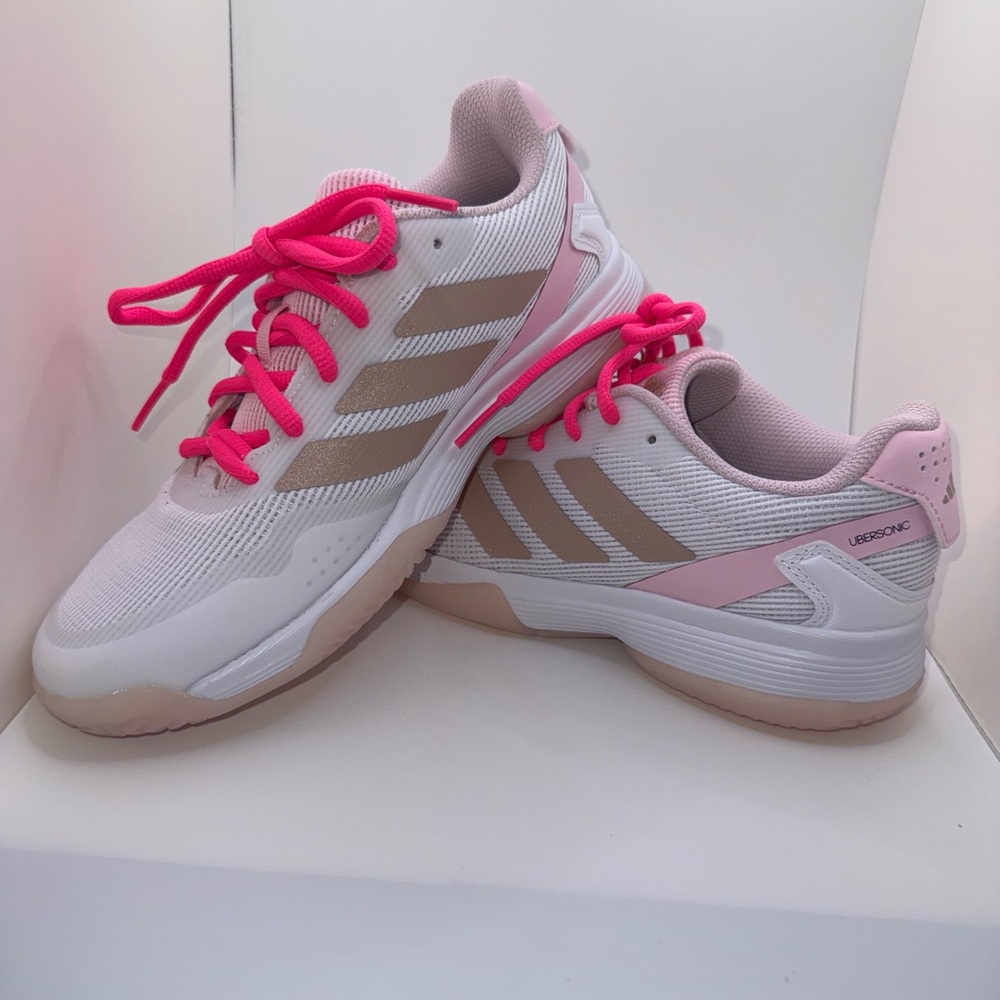 Adidas Women's Athletic Shoes in White and Pink